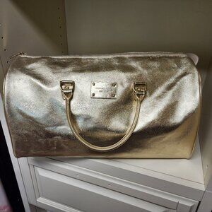 Michael Kors Weekender Duffle Bag Metallic Gold Large